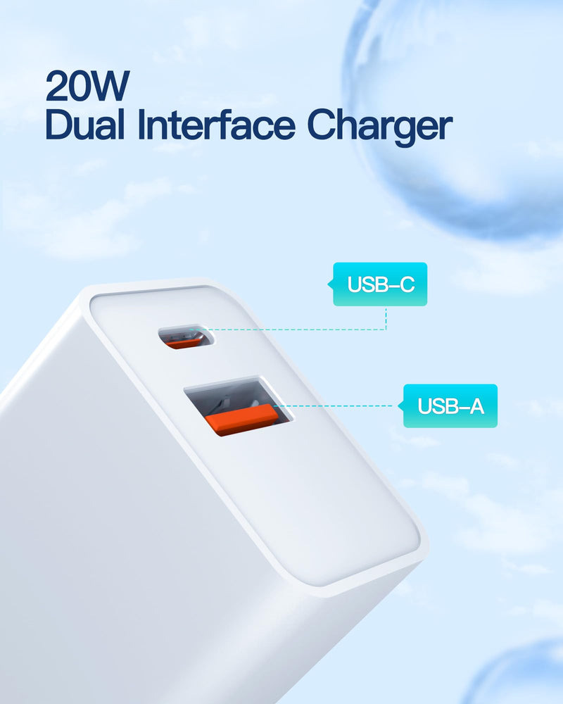 [Australia - AusPower] - 20W [for Apple MFi Certified] Fast Charger for iPad 9th Generation Gen 2021 10.2 inch Tablet with 6.6 Ft Charging Cable A2602 A2604 A2603 A2605 AC Power Supply Adapter Cord 