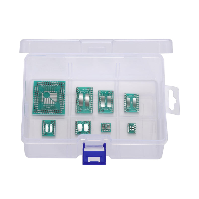 [Australia - AusPower] - 80PCS 8 Vaules PCB Proto Board Kit SMD Turn to DIP Adapter Converter Plate SOP MSOP SSOP TSSOP SOT 8 10 14 16 20 24 28 TQFP 32 44 64 84 100 