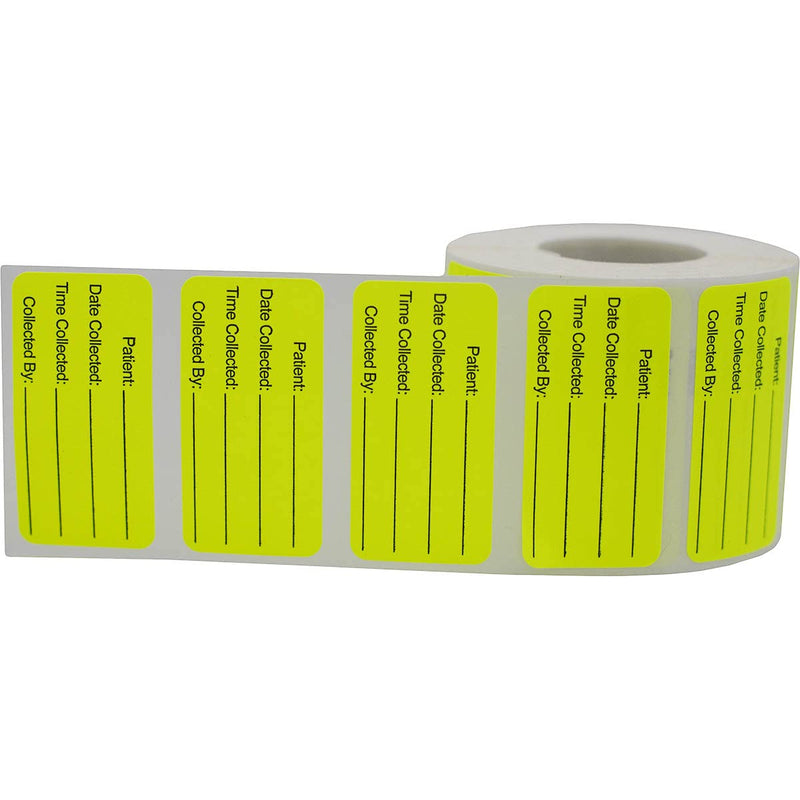 Specimen Collection Medical Healthcare Labels, 1 x 2 Inch Rectangles, 500 Total Per Roll (Pack of 2) 1 x 2 Inch Rectangle (Pack of 2)