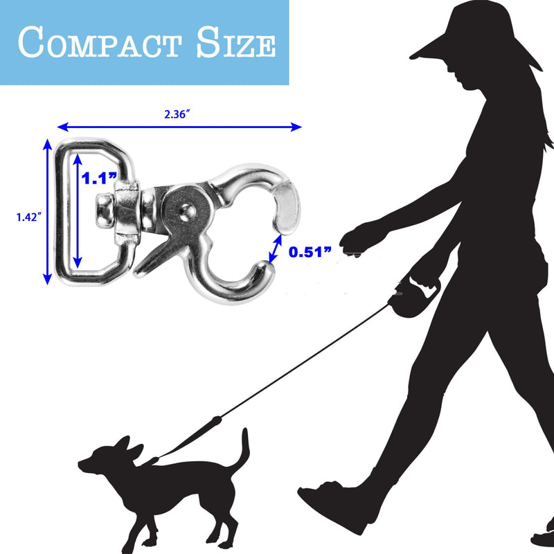 [Australia - AusPower] - 1-Pack Heavy-Duty Swivel Snap Hooks, 316 Stainless Steel Trigger Clasps for Lanyards, Keys, Pet Leashes, Rust-Resistant 360° Rotating Clips with Easy Spring Release for Secure Hold 1 