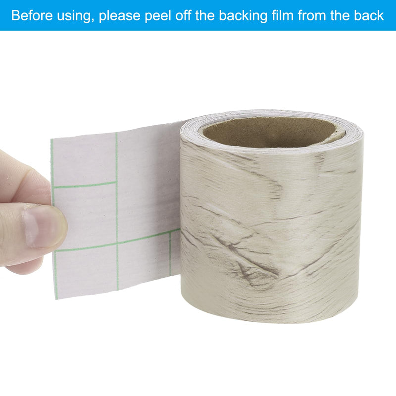 PATIKIL Wood Grain Repair Tape 2in x16ft, Self Adhesive Realistic Textured Repair Tape Patch for Floor Door Table Cabinets Desk, White Maple 2in x 16ft