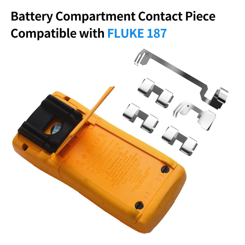 [Australia - AusPower] - Battery Compartment Contact Piece Compatible with FLUKE 187 Multimeter Battery Contact Plate Replacement Parts (Silver) silver 