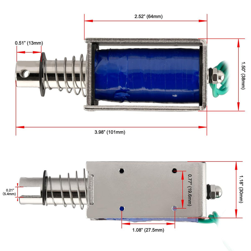 [Australia - AusPower] - Solenoid Electromagnet, HS-1564B, DC12V 3A, 25mm Stroke, Force 30N, Push Pull Type, Open Frame, Linear Motion 