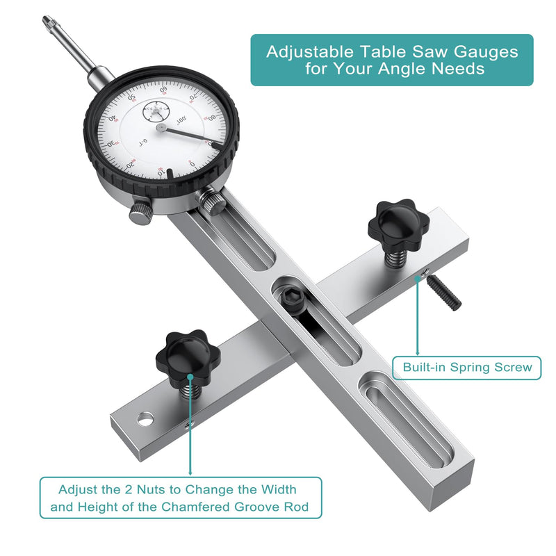 [Australia - AusPower] - HDLNKAK Table Saw Dial Indicator Gauge, 0-1"/0.001" Dial Indicator, Table Saw Alignment Gauge Suitable for Calibrating Workshop, Machinery, Band Saw and Drill Press 
