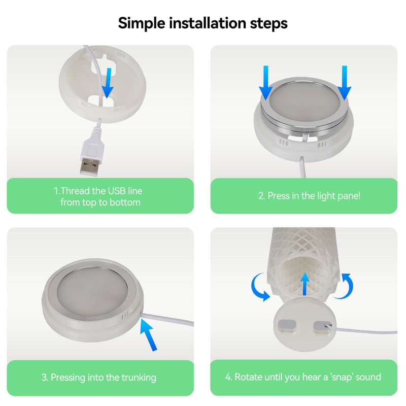 [Australia - AusPower] - 3PCS LED Lamp Kit 001 Three Colors for Bambu Lab H2D/X1/P1P/A1 mini Makerworld for anycubic Makeronline 3D Printer Light DIY Hardware Model Spare Parts 5V USB Powered, 3000K Warm Light 3PCS LED Lamp Kit 001 