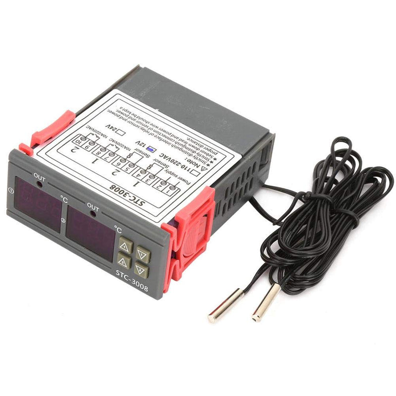[Australia - AusPower] - Temperature Thermostat Controller, -3008 Digital Display Probe Sensor for Farm Various Refrigerator Greenhouse Aquarium(12V) 