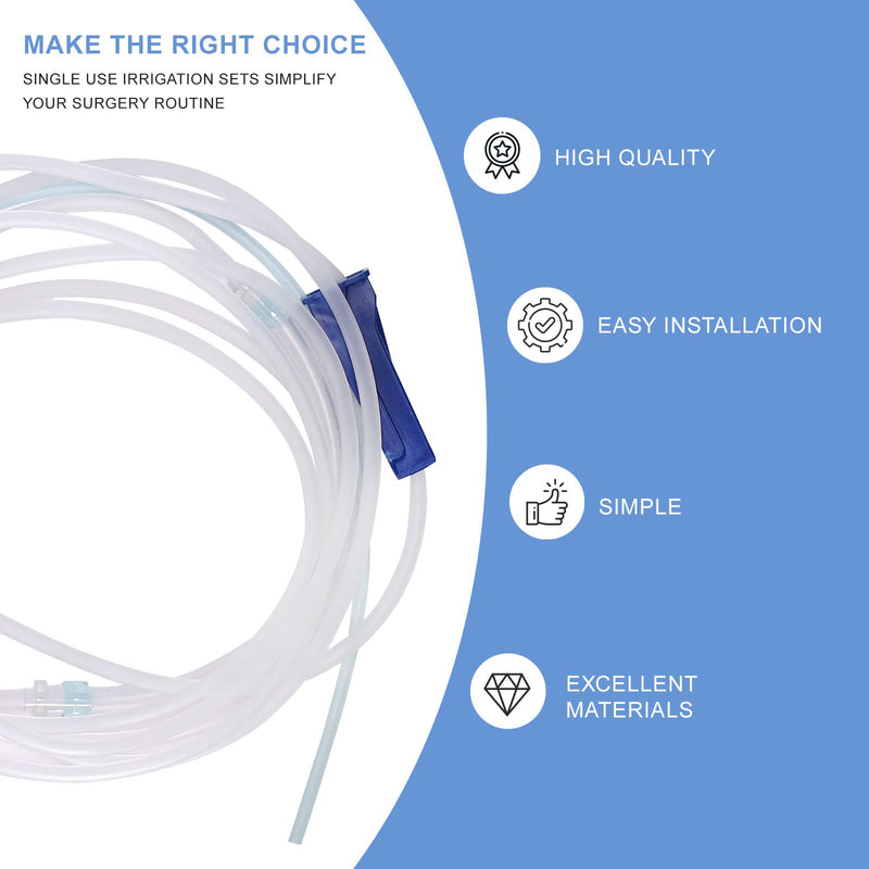 [Australia - AusPower] - Dental Disposable Irrigation Tubing Irrigation Tube Set for Surgic XT, Surgic XT Plus, SurgicPro, NSK 3i Osseocision Implant Motor VarioSurg Units Sterile Packaged Pack of 5 