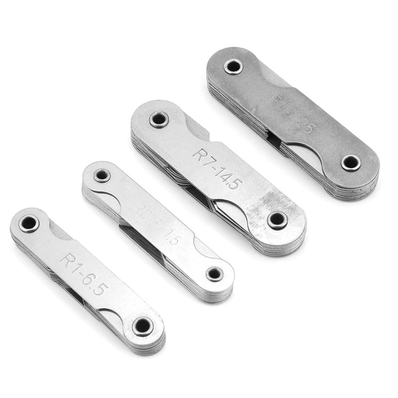 [Australia - AusPower] - 4 Pieces Stainless Steel Radius Fillet Portable Concave Convex Measuring Tool R0.3-1.5 / R1-6.5 / R7-14.5 / R15-25 