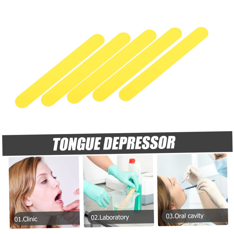 [Australia - AusPower] - 25pcs Spatula Stir Sticks for Resin Throat Inspection Plastic Clinic Plastic Scraper Stirring Pp Lower Device 14.5X1.8CM Yellow 