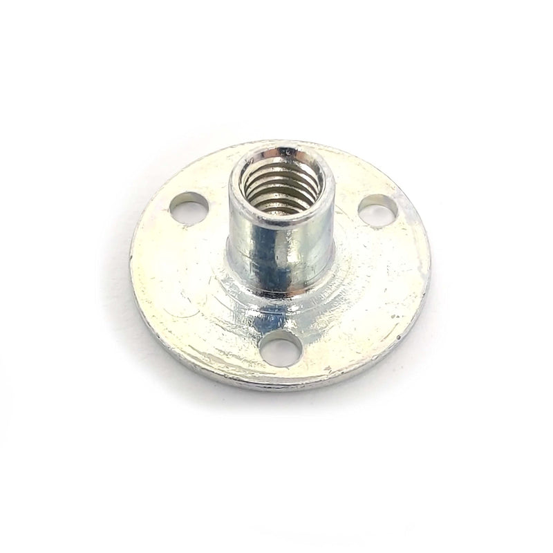 [Australia - AusPower] - Weld Nut Round Base with Holes 9/32" Tall 10-32 Thread - Zinc Finish 