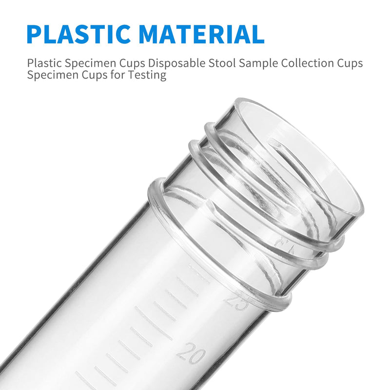 [Australia - AusPower] - ULTECHNOVO Specimen Cups, 10pcs Laboratory Stool Sample kit Cups for Testing Plastic with lids Pill vials Toilet 