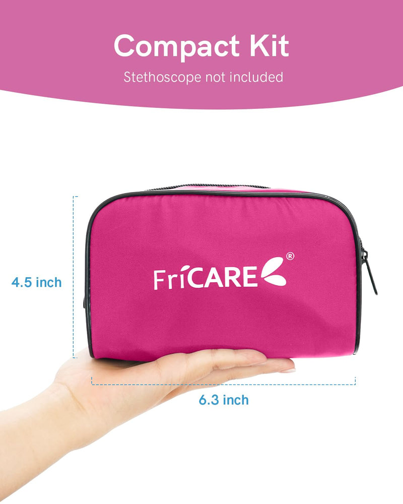 [Australia - AusPower] - FriCARE Pink Manual Blood Pressure Cuff for Nursing Students - Professional Sphygmomanometer for Doctor's Office - Durable Nylon Cuff for BP Monitoring, Carrying Case Included, Universal Adult Size Hot Pink 
