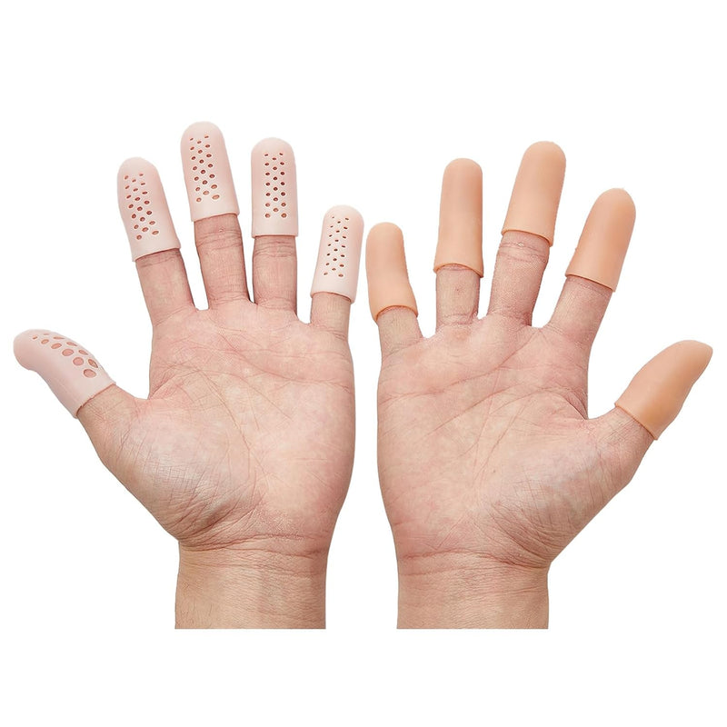 [Australia - AusPower] - Gel Finger Cots, Silicone Finger Protectors, Fingertip Bandages Band-aids for Dry Skin, Cracked Fingertip Treatment,Thumb Protector Covers for Hand Eczema Finger Arthritis (20pcs) 