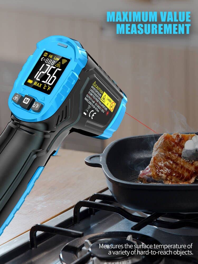[Australia - AusPower] - G600A Infrared Thermometer Gun Laser IR Temp Gauge, Handheld Heat Temperature Gun with Adjustable Emissivity & Max Measure for Cooking, Grill & Engine | -58F to 1112F | NOT for Humans 