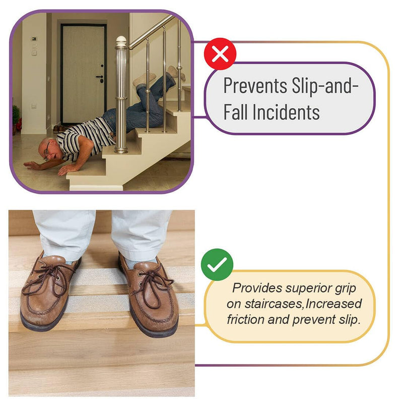 Anti-Slip Transparent Tape Anti Slip Stair Strips Waterproof Grip Tape for Stairs Non-Slip Traction Grip Tape for Wood Stairs, Bathtubs, Pool and Boats(2inch x30feet)