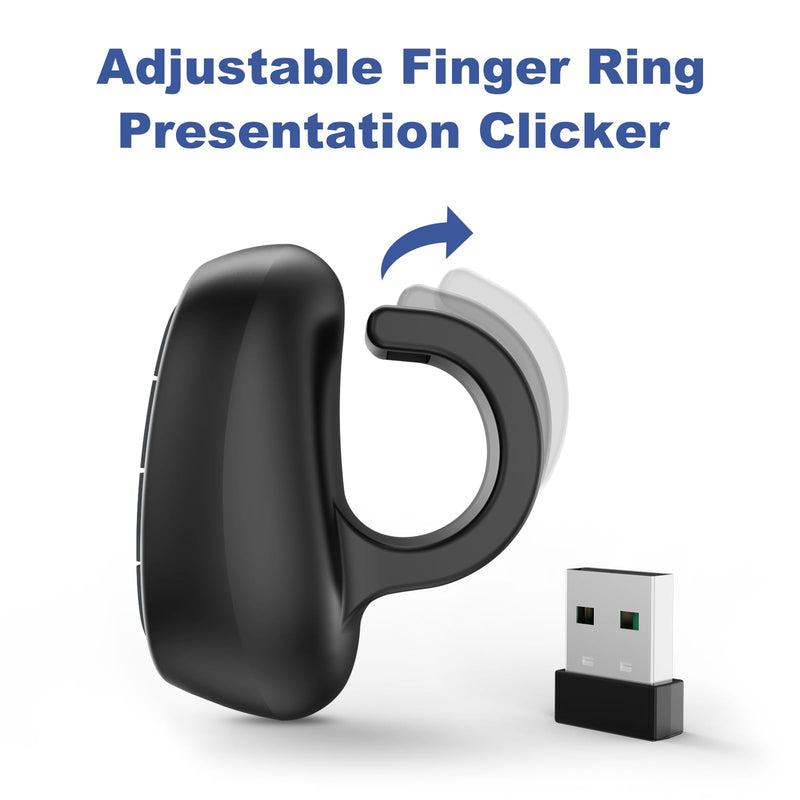 [Australia - AusPower] - Presentation Clicker PowerPoint Wireless Presenter Remote: Laser Pointer Computer Clickers, Hyperlink Finger Ring Project Power Point PPT Clicker for Mac Laptop Office, Slideshow Google Slide Advancer 