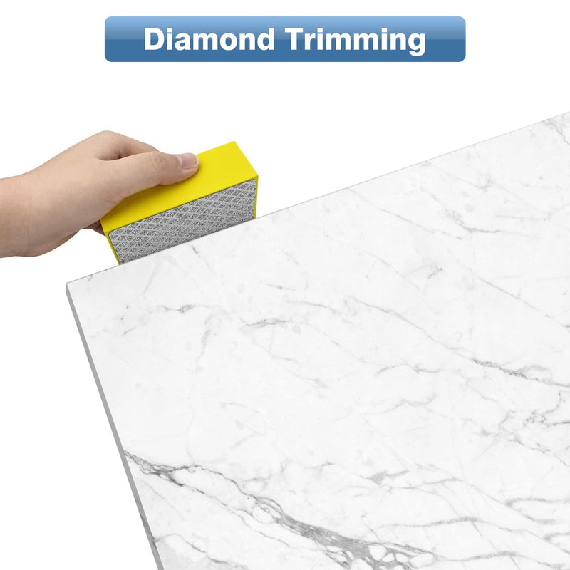 [Australia - AusPower] - Pack of 4 Glass Grinders, Diamond Hand Sanding Pad, Tile Sanding Blocks, Polishing Pads, Diamond Sanding Pad for Stone Ceramic Tiles, Glass Grinding, Trimming, 60#, 100#, 200#, 400# 
