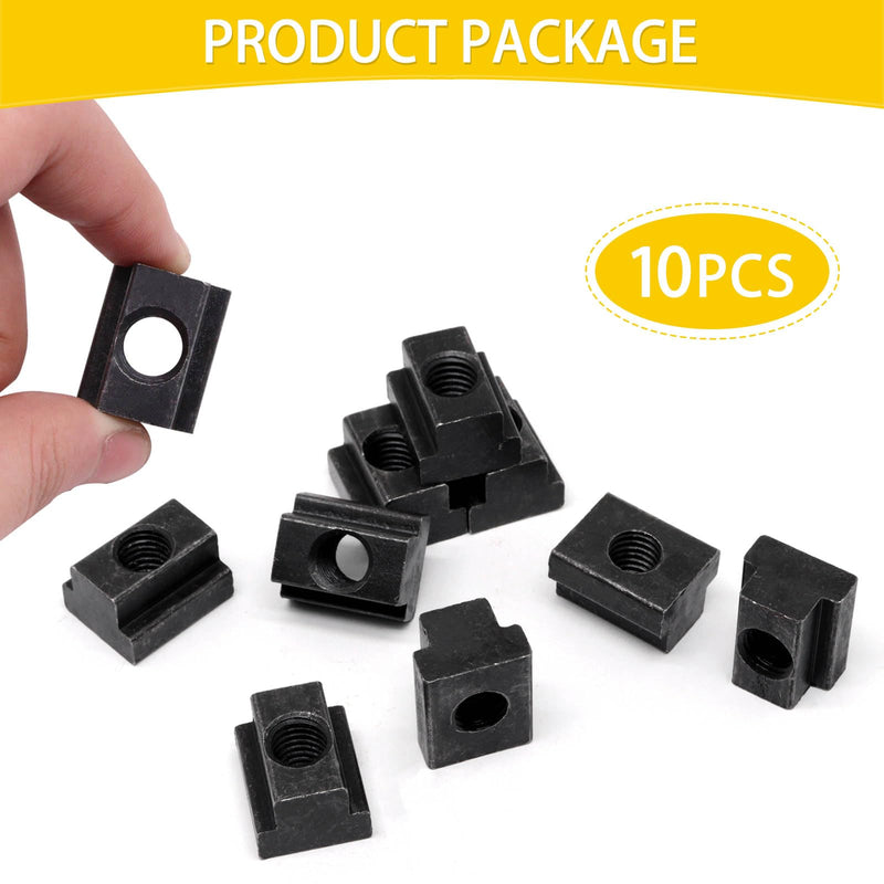 [Australia - AusPower] - T Slot Nuts 10pcs, M10 Threads Black Oxide Finish Hardware Sliding Nuts Used for Machines Tool Tables, Grade 8.8 