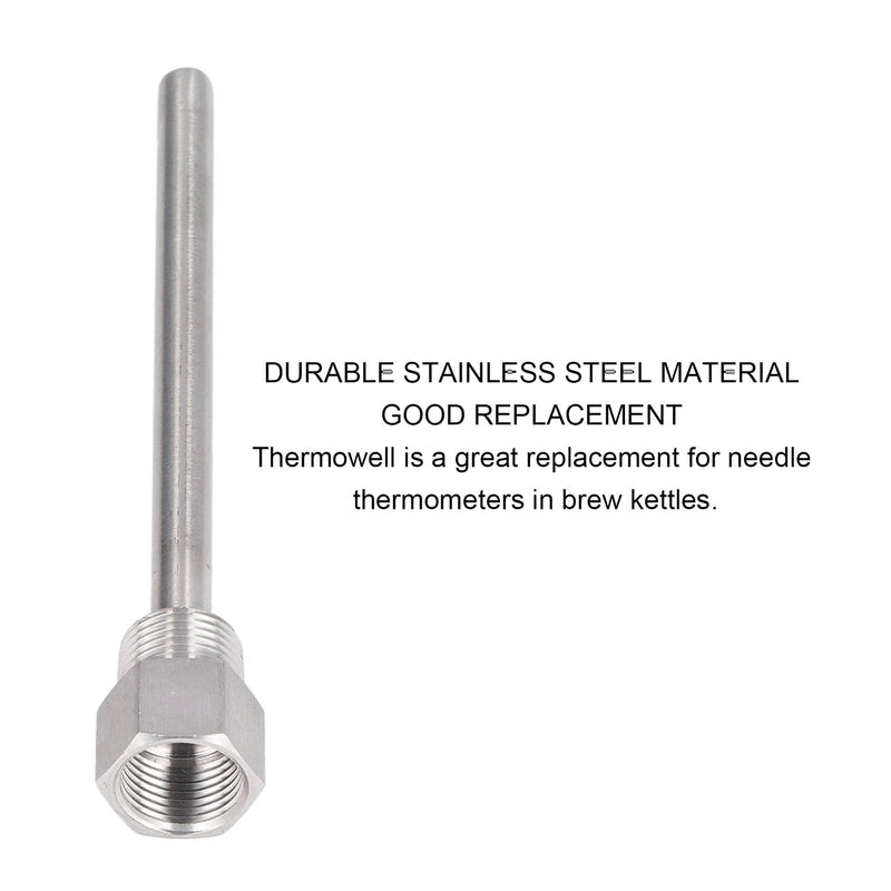 [Australia - AusPower] - Stainless Steel Thermowell, 6.7in Length G1/2 Male Thread Thermometer Well, Temperature Sensors Thermowells Replacement, Thermometer Instruments Thermowell for Needle Thermometers in Kettles 