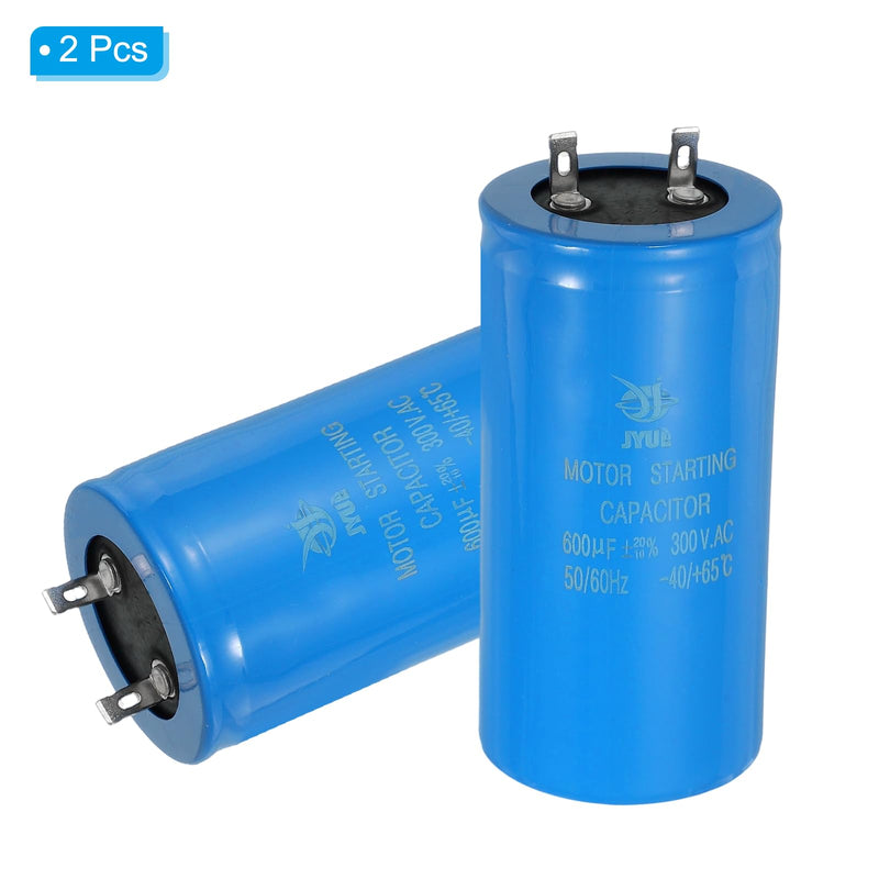 [Australia - AusPower] - PATIKIL 2Pcs Motor Start Capacitor, 600uf 300V CD60 Starting Running Capacitor for Air Conditioners, Electric Motor 2 