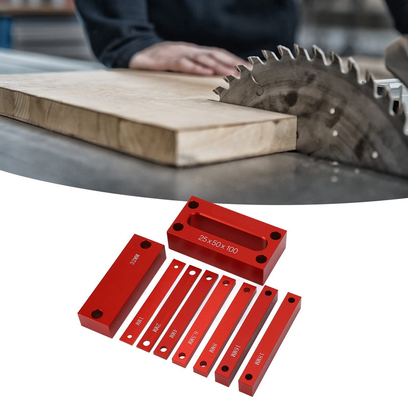 Height Measuring Blocks, 9-Piece 1-32 mm Aluminum | Milling Machine Adjustment Tool ±0.001 Inch Accuracy Anodized with Protective Box