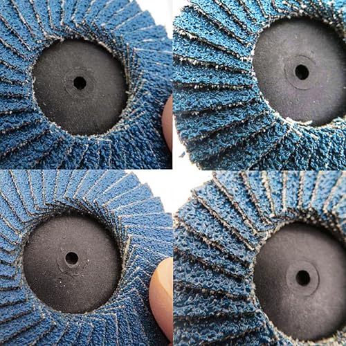Pack of 32 Flap Discs 50 mm for Drill, 2 Inch Sanding Discs Grit 40/60/80/120 Zirconia Corundum Grinding Disc with 6.35 mm Adapter for Metal Wood Steel Fast