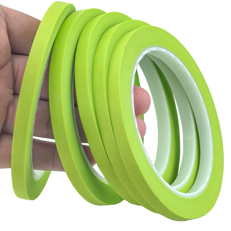 JINBING Washi Paper Masking Tape Art Tape for DIY Nail Arts Drawing Pattern Making 1/4 Inch x 27 Yard (Apple Green) Apple green