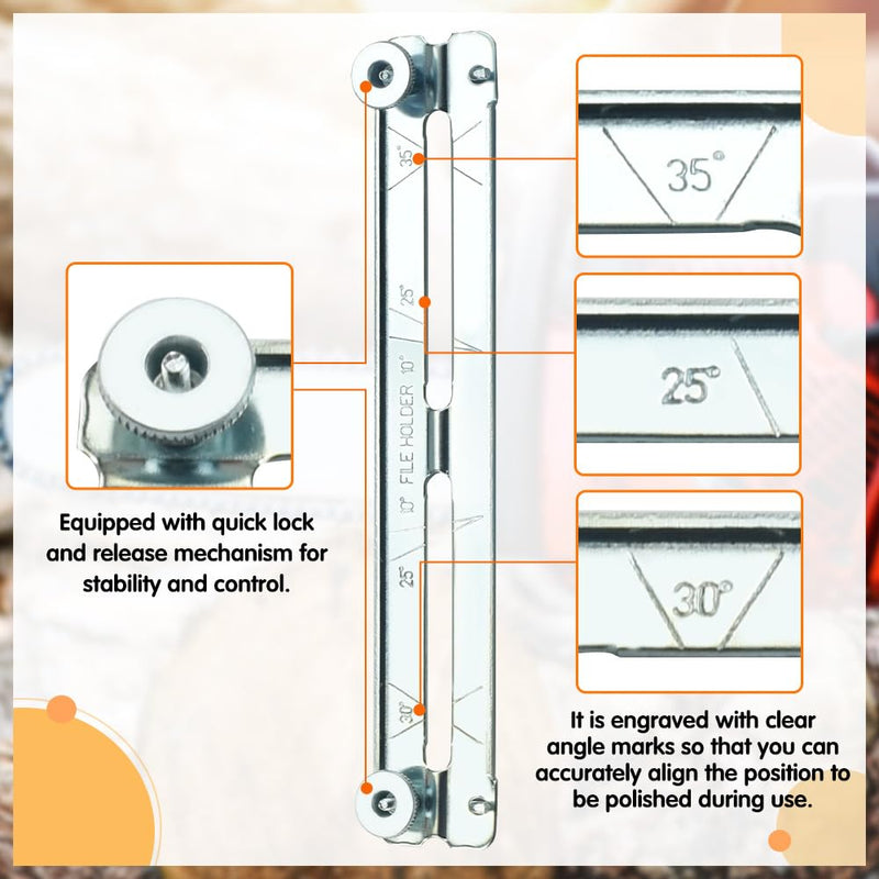 [Australia - AusPower] - ADERTOS Chainsaw File Set 4.0/4.8/5.5 mm 11 Pieces Sharpening Set Saw Chain File Set Universal File Set File Kit for Sharpening Includes Round File Sharpening Guides Depth Gauge Flat File for Chain 