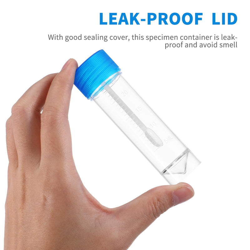 [Australia - AusPower] - ULTECHNOVO Specimen Cups, 10pcs Laboratory Stool Sample kit Cups for Testing Plastic with lids Pill vials Toilet 