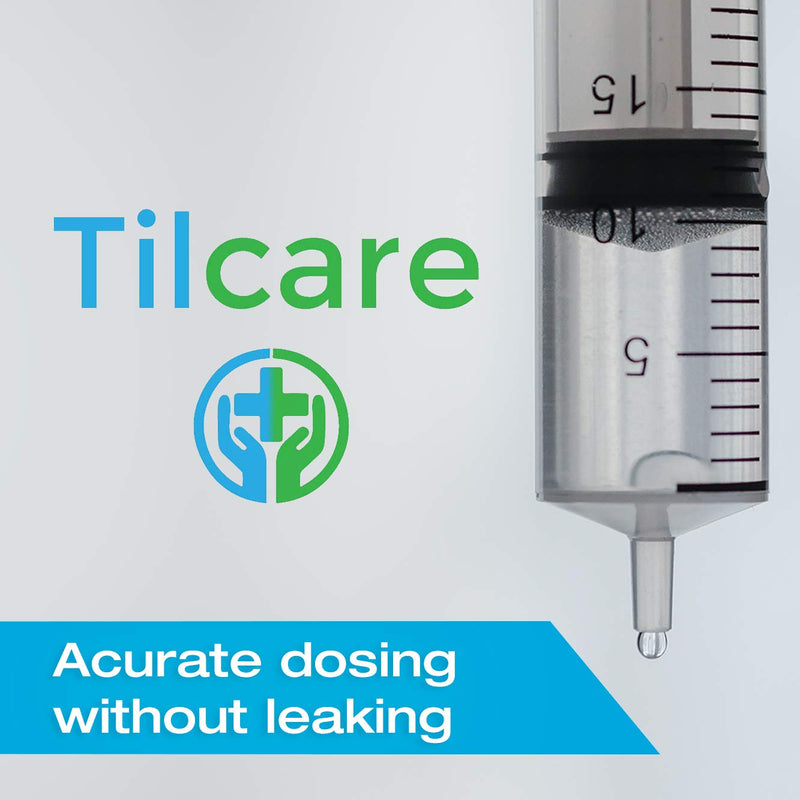 [Australia - AusPower] - 3ml Syringe Without Needle Luer Lock 100 Pack by Tilcare - Sterile Plastic Medicine Droppers for Children, Pets or Adults – Latex-Free Oral Medication Dispenser - Syringes for Glue and Epoxy 
