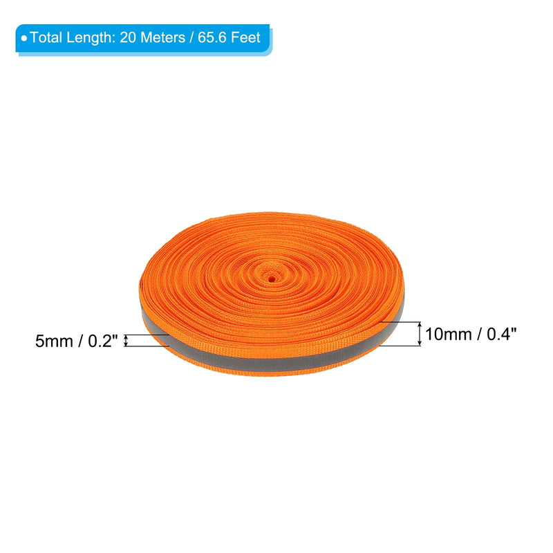 PATIKIL Reflective Tape Strip, 10mm x 22yards High Visibility Reflective Tape Sew-on DIY Warning Safety Fabric Webbing for Clothing Raincoats, Orange