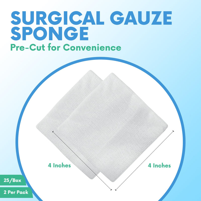 [Australia - AusPower] - HEALQU Gauze Pads Non-Woven - 4x4 - Box of 100 Sterile Individually Packed Gauze Sponges - Super Absorbent Surgical Sponges Used Medical, Wound Dressing, Debridement, Cleaning, Prepping 4x4" Box of 100 
