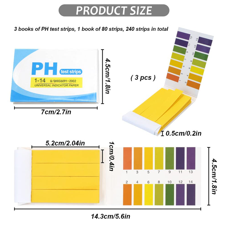 [Australia - AusPower] - pH Test Strips, Universal Indicator Litmus Paper, Acid Alkali Test Paper, pH 1-14, for Water, Soil, Cosmetic (3) 3 