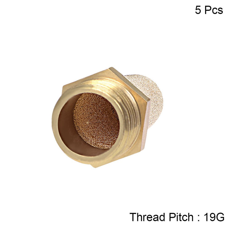 [Australia - AusPower] - uxcell 3/8 PT Sintered Bronze Exhaust Muffler with Brass Body Protruding 5pcs 