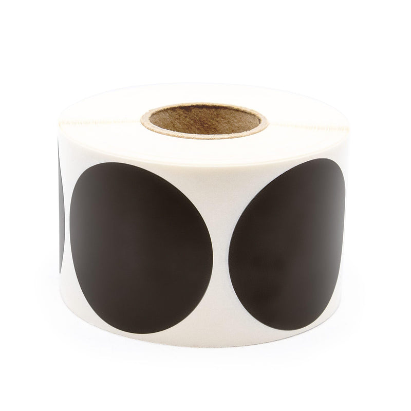 Black Round Labels/Stickers - 1.5 Inch Round Labels 500 Stickers Per Roll