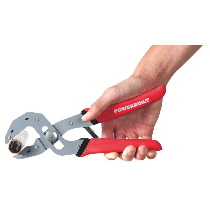 Powerbuilt 2 Piece Self-Adjusting Pliers Set with Power Grip Handle, Automatic Adjust to Right Size Hand Tool, Screws, Joints - Red 240320