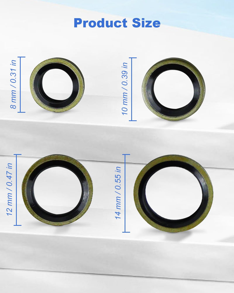 [Australia - AusPower] - Fuel Sealing Washers Seal Washer Fit for Banjo Bolt 8mm 10mm 12mm 14mm, Fit for Dodge Cummins Fuel System, Replace 3963983 3963988 3918188 4934278 40PCS 