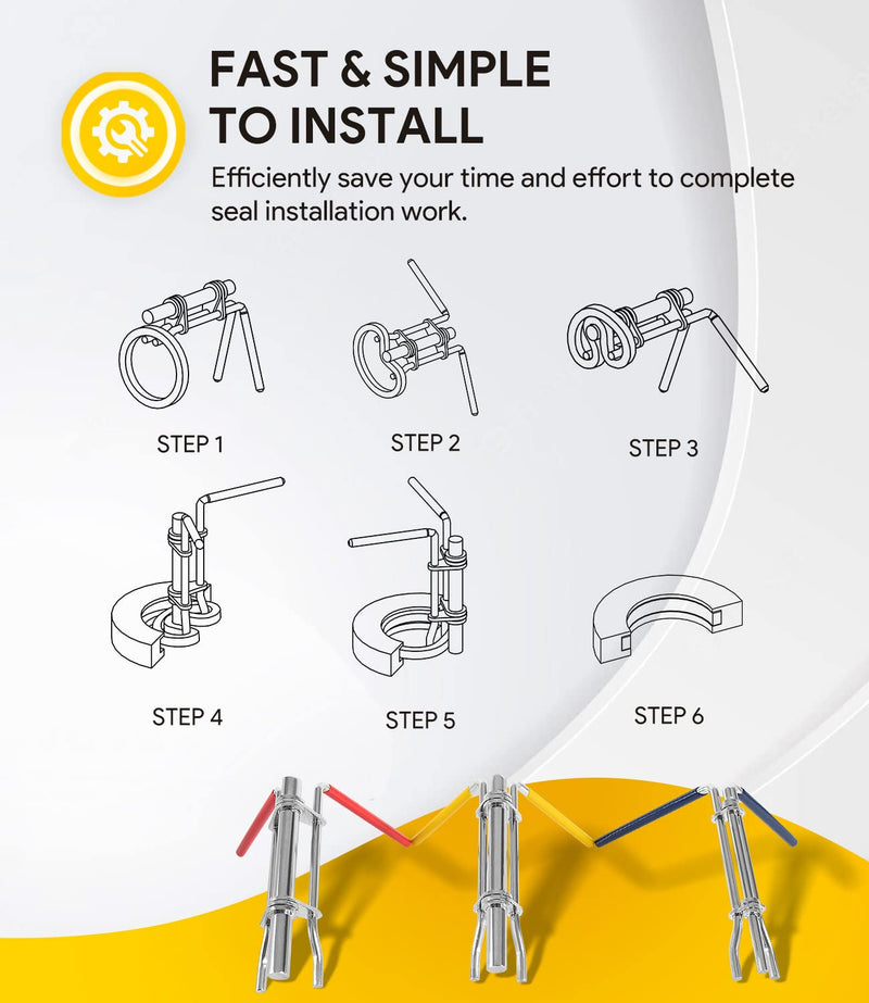[Australia - AusPower] - 3 Pack Hydraulic Seal Installation Tools, Hydraulic Cylinder Piston Repair Seal Kit, U-Cup Rod Seal Installation Tool Kits Upgraded Seal Twistor Install Tool Set 3 Pack 