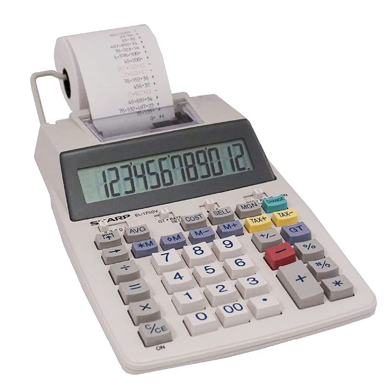[Australia - AusPower] - Sharp SH-EL1750V Printing Calculator, Black/Red 