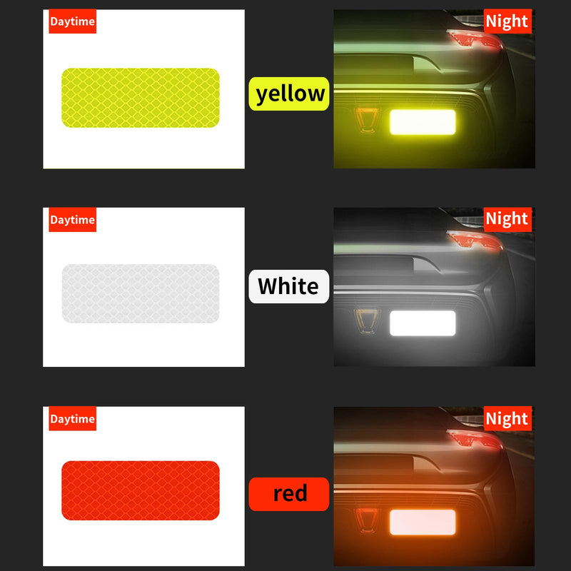 3 Rolls 2 Inch Reflective Tape High-Visibility Waterproof Safety Tape with Easy Peel-Off Backing | 2Inch x 10ft Fluorescent Yellow, Red, Green for Vehicles, Trailers, Clothing, Helmets