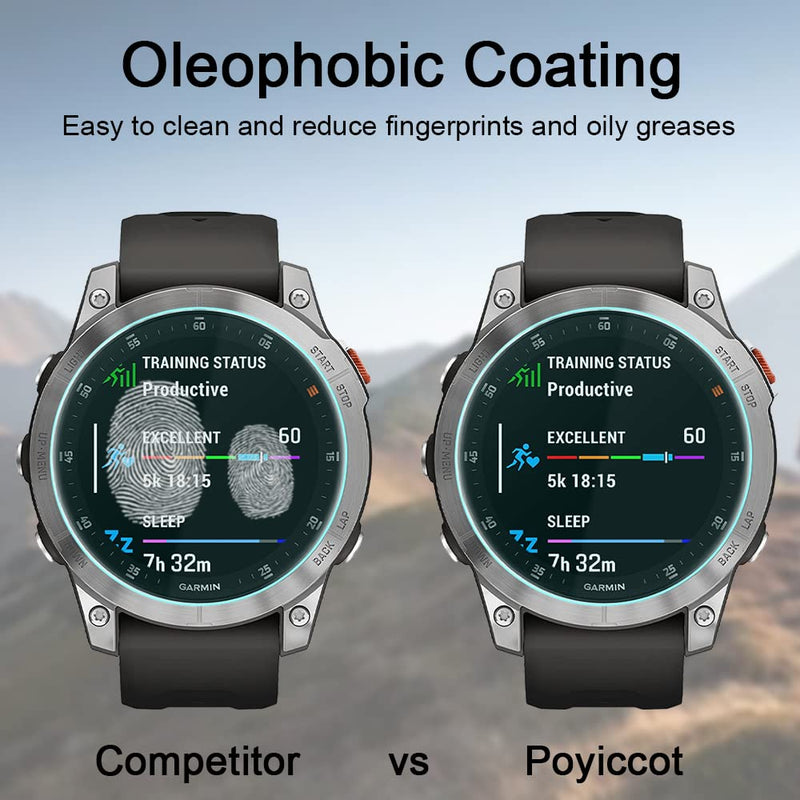 [Australia - AusPower] - Poyiccot 2Pack Compatible with Garmin epix Gen 2 Screen Protector, 9H Hardness Tempered Glass Screen Protector Compatible With Garmin epix Gen 2 Smartwatch [Full Cover Protective ] [Anti Scratch] 
