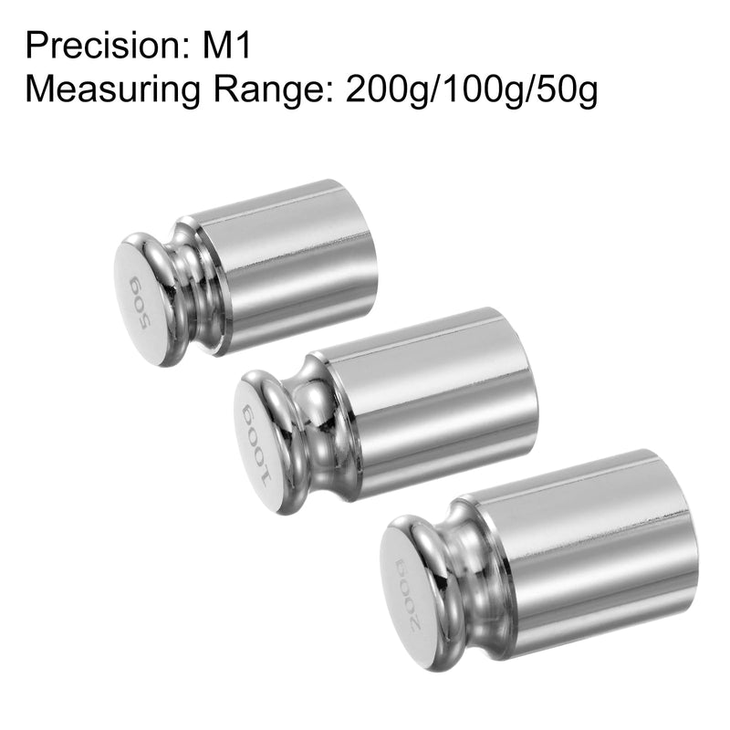 [Australia - AusPower] - QUARKZMAN 5 Piece Calibration Weight Set 50 g 100 g 200 g M1 Precision Chrome-Plated Steel for Digital Scales 