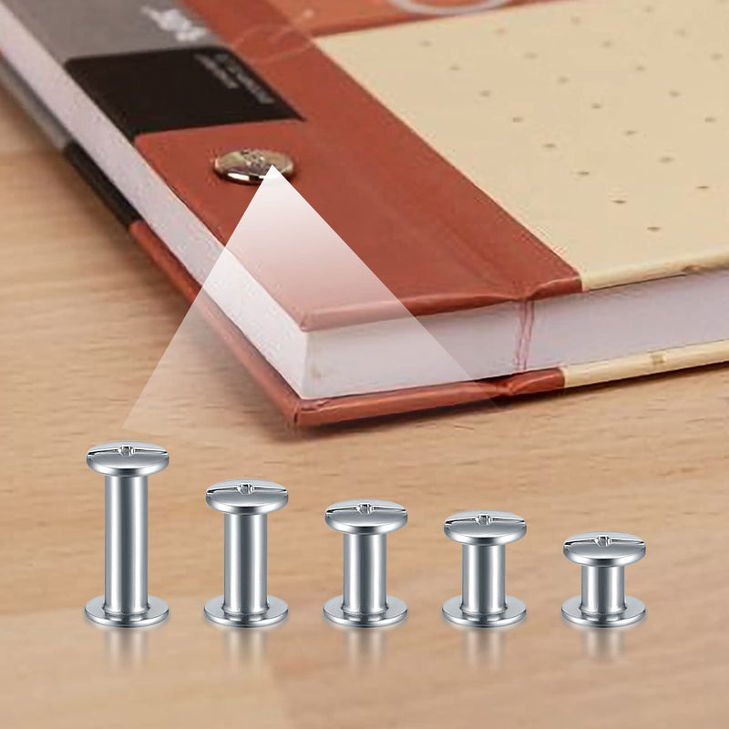 [Australia - AusPower] - 160 Pcs Chicago Screws and Extention Posts, Chicago Scrapbook Extension Posts and Screws, M4 M5 Photo Albums Book Phillips Binding Screws and Posts for Leather Saddles Purses Belt Scrapbook 