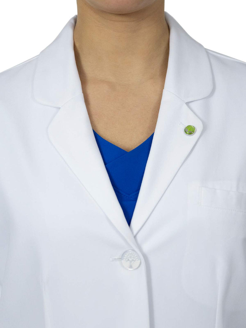 Healing Hands Lab Coat For Woman Coat Fiona with 4 Pockets, Fluid Barrier, Easy Care, and 360° Stretch Fabric 5101 White Medium