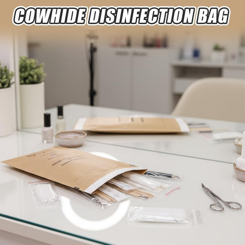 Pack of 100 Self Sealing Sterilization Bags for Cosmetics and Nail Tools (75 x 150 mm)