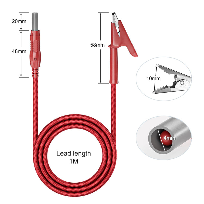 [Australia - AusPower] - Goupchn 4mm Safety Banana Plug to Alligator Clips Braided Test Leads Retractable Banana Plugs Crocodile Clamps Electrical Soft Flexible Test Cable Wire 3.3ft/1m Style D-Braided+Straps 