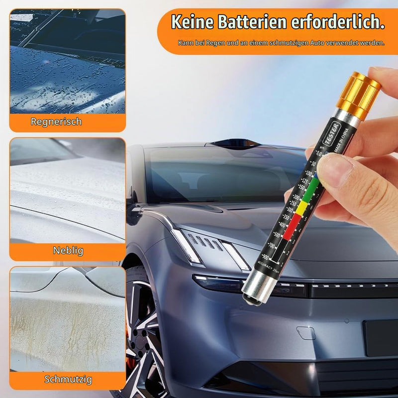 Magnetic Paint Thickness Gauge, Paint Thickness Gauge for Motor Vehicles, with a Tread Depth Gauge, Waterproof and Portable, Body Damage Detector, with Magnetic Probe Scale