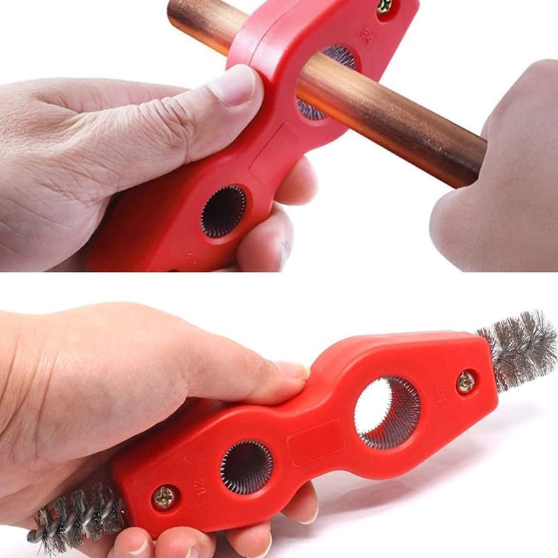 [Australia - AusPower] - Red Copper Pipe Cleaner 4 in 1 Pipe Deburring Brushes Copper Pipe Brushes Pipe Deburring for PVC PPR Brass Aluminum Hand Tools 2 Pack 