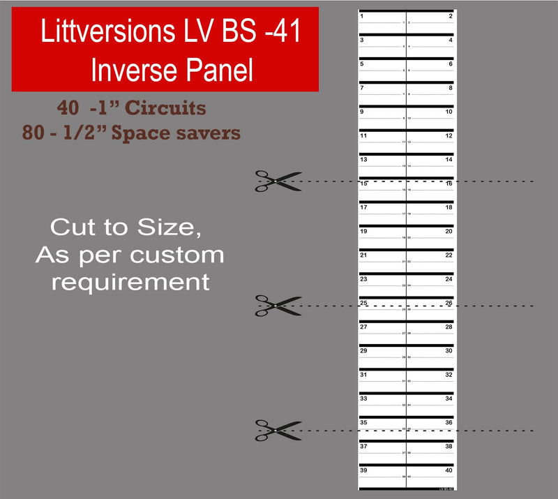 Inverse 1" Breaker Side 40 Circuits 2 Labels Vinyl Fuse Box Circuit Breaker Panel Directory Labels Stickers Decals for All Electrical Panel/Load Centers Upside Down Waterproof Inverse Breakerside