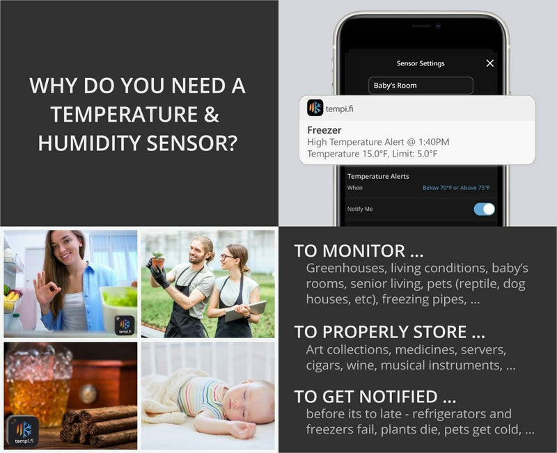[Australia - AusPower] - Wireless Temperature and Humidity Sensor - Developed in The USA - 24/7 Data Logger with Alarm – Bluetooth Smart Thermometer and Hygrometer - Bluetooth Only - Not WiFi 1 